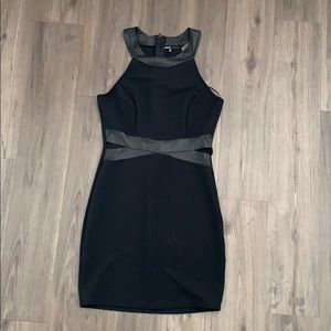 Black Pleather Cocktail Dress